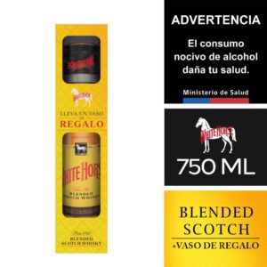 Wiskey Scotch White Horse 750ml + Vaso
