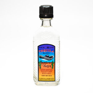 Miniatura Tequila Sombrero Negro Blanco